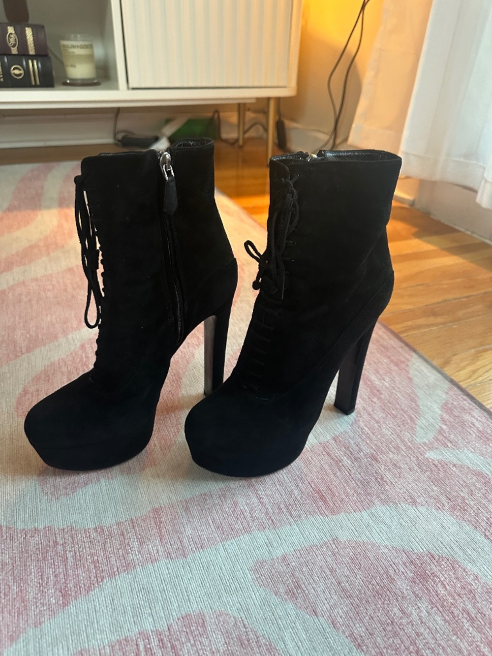 Prada Suede Platform Booties
